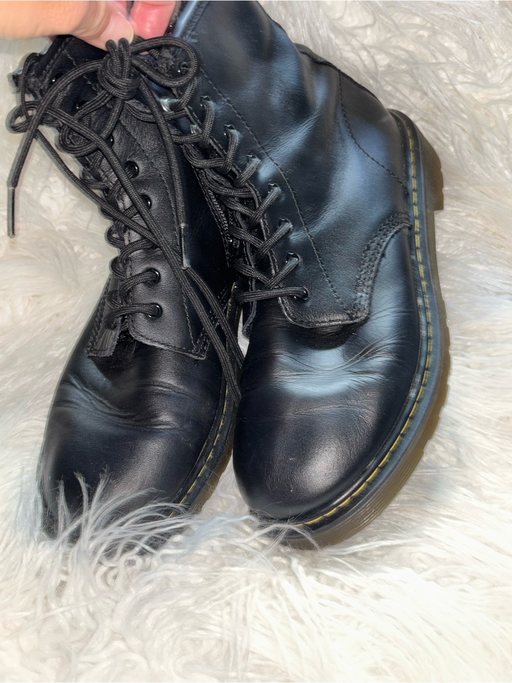 Dr. Martens Black Leather Lace-Up Combat Boots